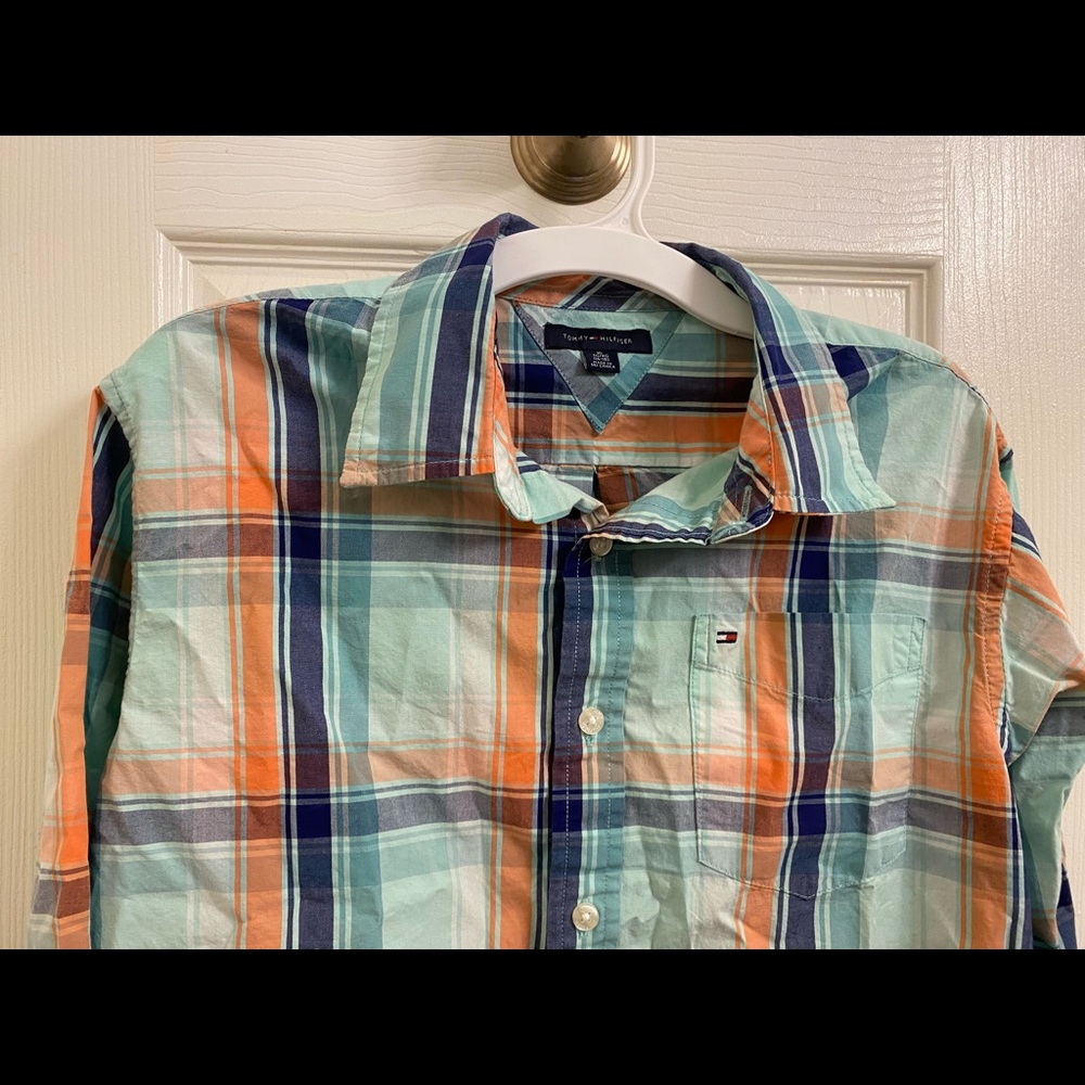 Tommy Hilfiger boy plaid shirt XL 16/18 - Picture 2 of 4